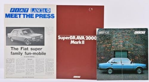 FIAT: Three 1980's Fiat sales brochures. 'superBRAVA 2000 Mark II' & 'MIRAFIORI' brochures