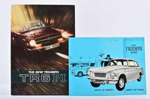 TRIUMPH: Two Triumph sales items. Australian Motor Industries Limited 'new TRIUMPH 12/50' & Triumph TR6 PI brochures