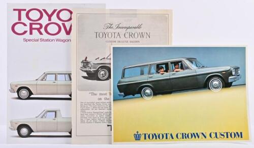 TOYOTA: Three Toyota Crown sales brochures. Circa 1960's