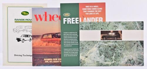 RANGE ROVER: Four items of Range Rover literature. Jaguar Rover Australia 1989 'RANGE ROVER' sales brochure