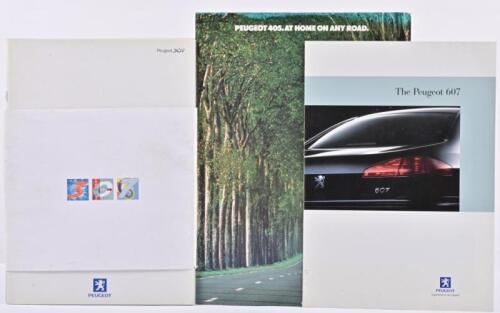PEUGEOT: A group of three Peugeot sales brochures. Two Australian prepared brochures covering 405 and 607 models