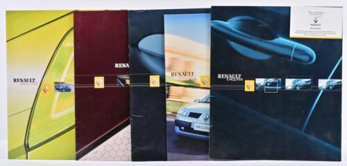 RENAULT: A collection of five modern Renault, Australian prepared sales brochures. 2003 Renault Megane sales brochure