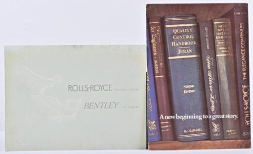 BENTLEY/ROLLS-ROYCE: Two period Bentley/Rolls-Royce items. 1950's 'ROLLS-ROYCE SILVER CLOUD, BENTLEY 'S' SERIES sales brochure