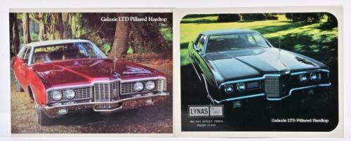 FORD: Two 1970's FORD SALES COMPANY OF AUSTRALIA LIMITED 'Galaxie LTD Pillared Hardtop' colour sales brochures