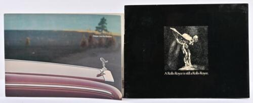 ROLLS-ROYCE: Two 1970's Rolls-Royce sales brochures. 1975 Rolls-Royce model range brochure. Silver Shadow & Corniche