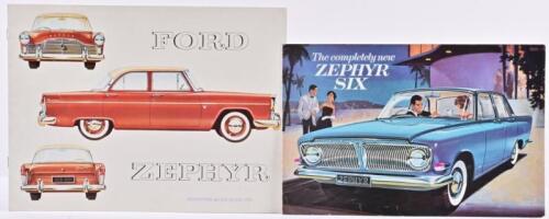FORD: Two FORD SALES COMPANY OF AUSTRALIA Pty Ltd Ford Zephyr colour sales brochures. 1959 & 1962