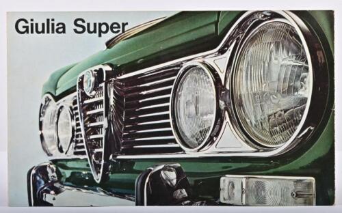 ALFA ROMEO: An original 1966 Alfa Romeo Giulia Super sales brochure