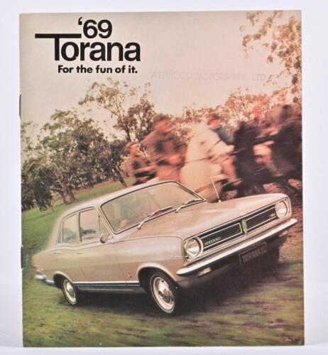 HOLDEN: A 1967-9 General Motor's Holden Torana sales brochure - ''69 Torana FOR THE FUN OF IT!' - small format sales brochure