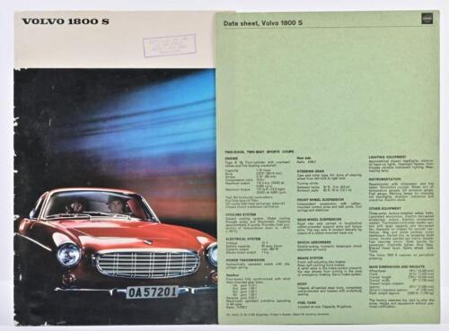 VOLVO: An original and rare 1966 VOLVO 1800 S sales brochure