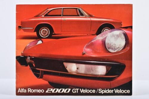 ALFA ROMEO: An Alfa Romeo 2000 GT Veloce/Spider Veloce sales brochure. Superb