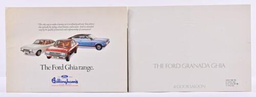 FORD: Two 1970'S Ford Ghia/Granada range sales brochures. 1975 'The Ford Ghia range.' brochure