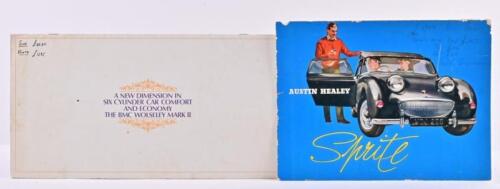 AUSTIN HEALEY/WOLSELEY: Two 1950's/1960's British Motor Company sales brochures. Austin Healey Sprite & Australian prepared Wolseley Mark II brochures