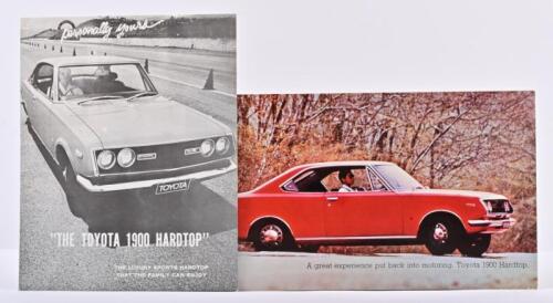 TOYOTA: Two 1960's/1970's Toyota 1900 Hardtop sales brochures