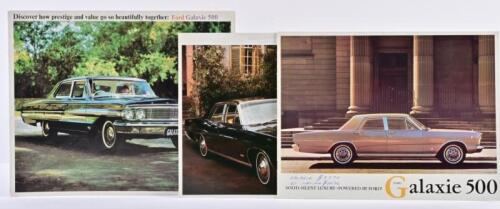 FORD: Three consecutive 1960's FORD AUSTRALIA, Ford Galaxie 500 sales brochures. 1964, 1966 & 1968