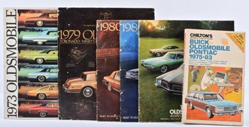OLDSMOBILE: Six Oldsmobile publications. 1972, 1973, 1979 and two 1980 Model Range Catalogues