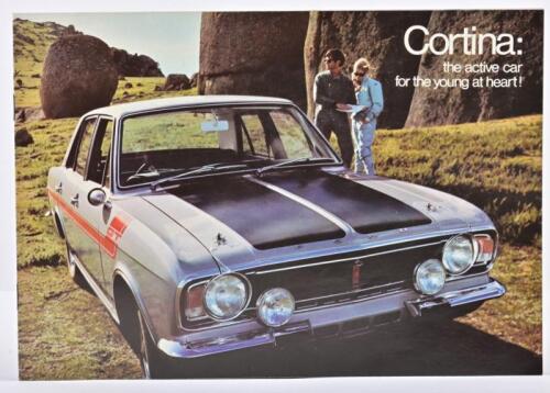FORD: A superb and original FORD SALES COMPANY OF AUSTRALIA 1969 'Cortina: the active car for the young at heart!' colour sales brochure
