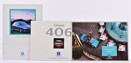 PEUGEOT: Three modern Peugeot sales brochures. 206, 306 Cabriolet & 406 Brochures