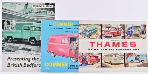 ENGLISH COMMERCIALS: Three English Commercial sales brochures. 1958 Ford Motor Company of Australia Pty Ltd 'THAMES' brochure & 1959 General Motors-Holden Ltd '15/18 Cwt. & 30 Cwt.' Bedford brochure