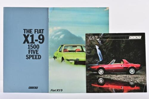 FIAT: Three 1980's Fiat X1/9 sales brochures. English & German text