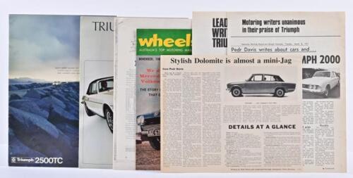 TRIUMPH: A collection of Triumph literature. 'TRIUMPH STAG' & 'Triumph 2500TC' brochures