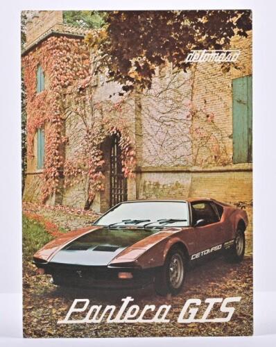 DETOMASO: A rare 1979 Detomaso Pantera GTS 4 page sales brochure