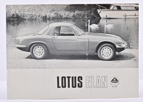 LOTUS: An original 1967 LOTUS ELAN folio. Lotus Elan Information sheet. Lotus Compliments Card with Australian Distributor Address