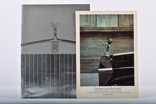 ROLLS-ROYCE: Two Rolls-Royce sales brochures. 1986 Rolls-Royce model range brochure. SILVER SPUR, CORNICHE, SILVER SPIRIT models