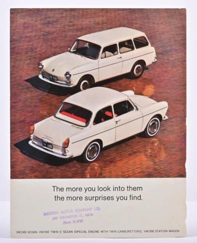VOLKSWAGEN: An original Volkswagen Australasia Limited Volkswagen 1500 sales brochure