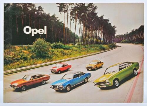 OPEL: An original 1970'S Opel model range sales brochure. Kadett, Ascona, Manta, Rekord, Commodore model details