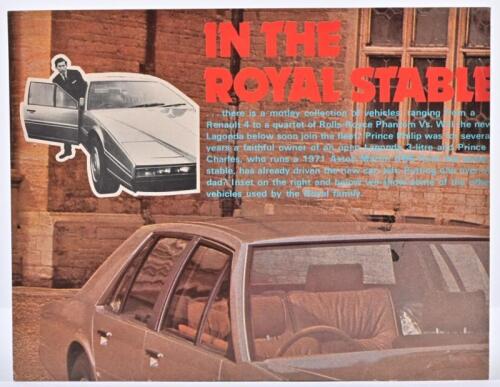 ROYAL CARS: A poster depicting the cars used by the Royal family