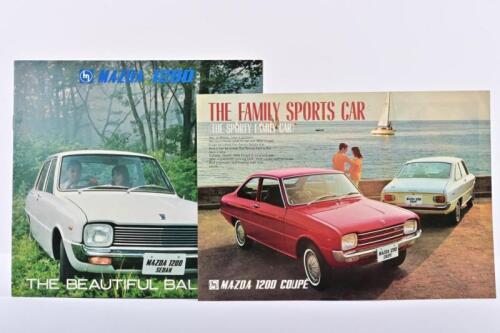 MAZDA: Two original 1960's/1970's Mazda 1200 COUPE sales brochures. Superb 'THE BEAUTIFUL BALANCE' sales brochure