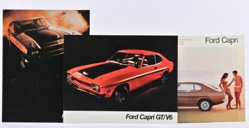 FORD: Three 1970's FORD MOTOR SALES COMPANY OF AUSTRALIA LIMITED Ford Capri sales brochures