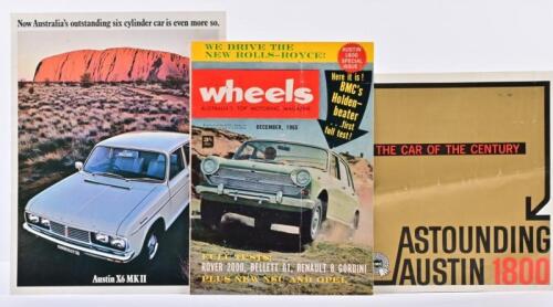 AUSTIN: A group Austin related items. Leyland Australia Austin X6 MKII colour sales brochure