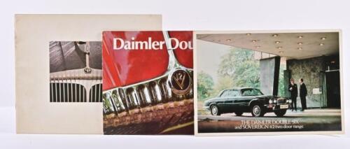 DAIMLER: Three Daimler 1970's/1980's sales brochures. 'THE DAIMLER DOUBLE-SIX and SOVEREIGN 4.2 two door range' brochure