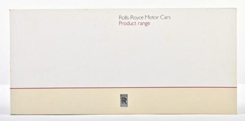 ROLLS-ROYCE: A 2012 'Rolls-Royce Motor Cars Product range' sales brochure