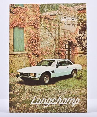 DETOMASO: A rare 1979 Detomaso Longchamp sales brochure