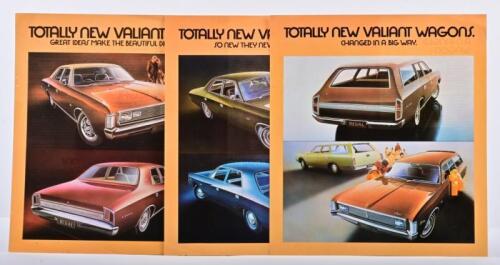 VALIANT: Three 1970's Chrysler Australia VH Valiant sales brochures. Valiant Ranger, Valiant Wagon, Valiant Regal models