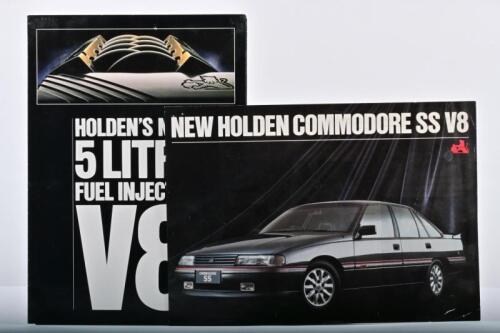 HOLDEN: Two Holden V8 sales brochures from 1989. 'NEW HOLDEN COMMODORE SS V8' brochure (VN)