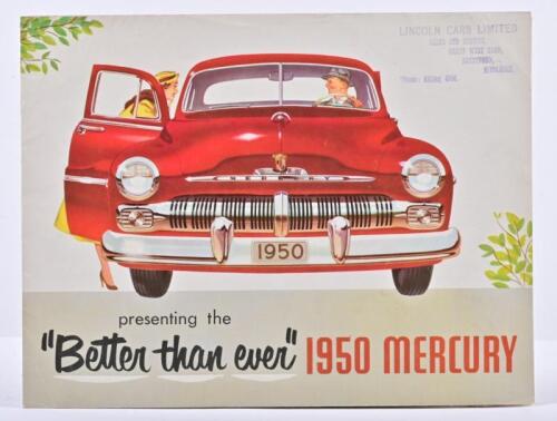 MERCURY: An original 1950 Mercury sales brochure. Sedan, Coupe, Convertible, Station Wagon model details
