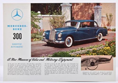 MERCEDES-BENZ: A Mercedes-Benz U.S.A 300 HARDTOP AUTOMATIC single sheet, double sided sales brochure. Circa 1960's