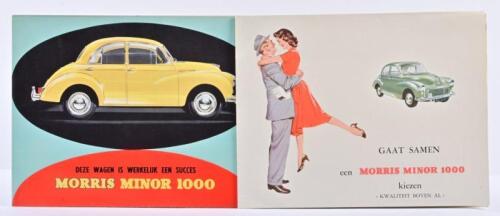 MORRIS: Two 1960's Dutch text Morris Minor 1000 sales brochures. Superb