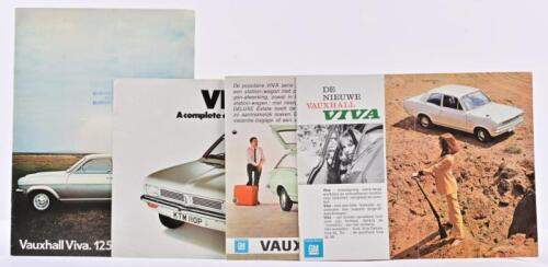 VAUXHALL: A group of four 1960's/1970 Vauxhall Viva sales brochures. 1972 'Vauxhall Viva. 1256, 1800, 2300' colour sales brochure