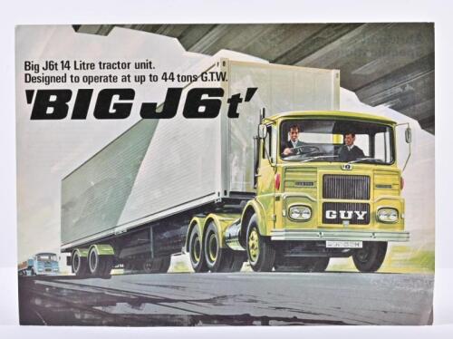GUY: An original British Leyland GUY 'BIG J6t' single sheet, double sided sales brochure. Circa 1960's