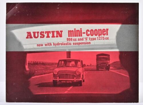 AUSTIN: A 1960's 'AUSTIN mini-cooper 998 cc and 'S' type 1275 cc now with hydrolastic suspension' sales brochure