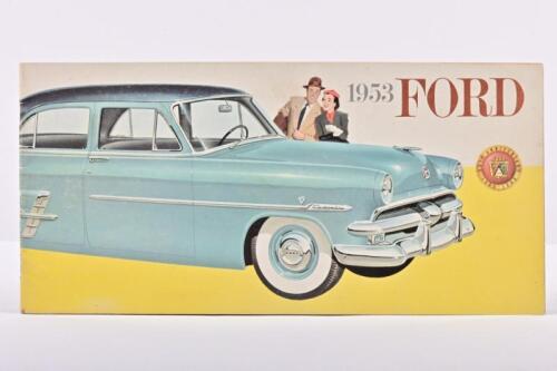 FORD: An original 1953 'FORD' model range sales brochure. 'The Mainline Business Coupe', 'The Customline Country Sedan', 'The Crestline Victoria' model detail