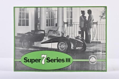 LOTUS: A 1970's LOTUS 'Super 7 Series III' poster format sales brochure