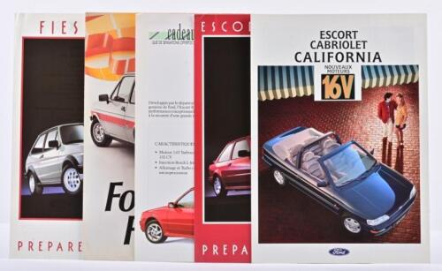 FORD: Five French text Ford sales brochures. ESCORT, FIESTA brochures