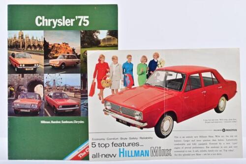 CHRYSLER: Two Chrysler sale items. March 1975 'Chrysler '75' model range sales brochure