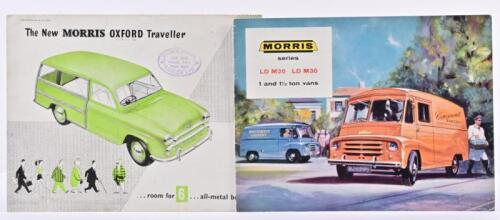 MORRIS: Two 1950's/1960's Morris sales brochures. 1955 'The New MORRIS OXFORD Traveller' (Series II) & 1964 'MORRIS series LD M20/LD M30 1 and 1.5 tons vans' brochures