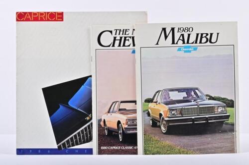 CHEVROLET: Three 1980's Chevrolet sales catalogues. Caprice/Impala & Malibu Catalogues